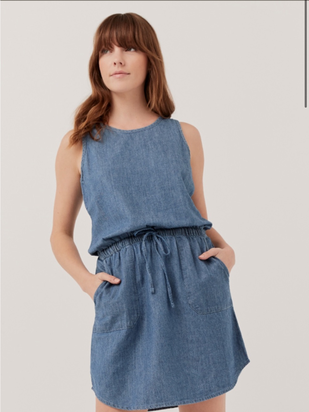 Pact Women's Denim Chambray Tank Dress small